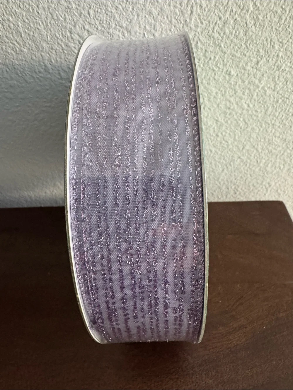 Decorative Lilac GlitterWired  Ribbon – Elegant Home Accent 50 yards NWT